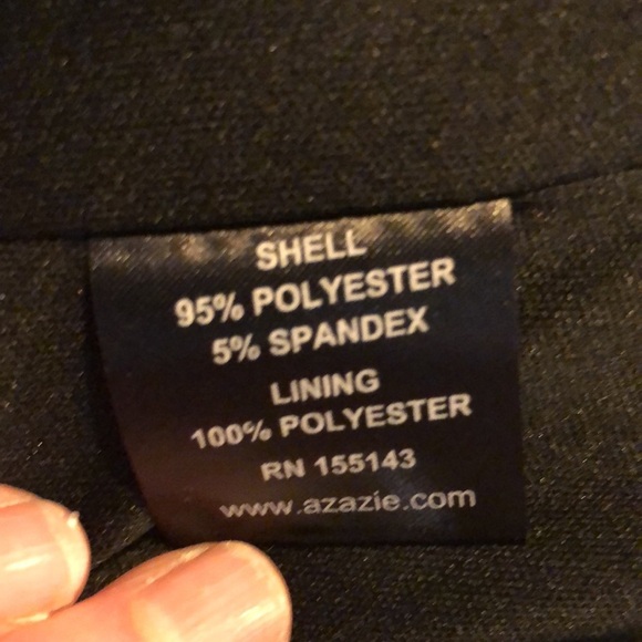 AZAZIE Beautiful Black Velvet High Front Leg Slit Optional Removable Straps S/C - Picture 16 of 16